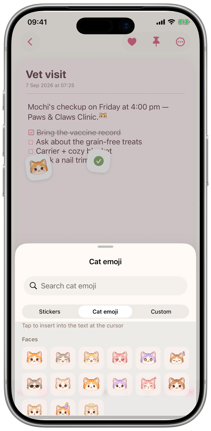 Cat emoji keyboard tab